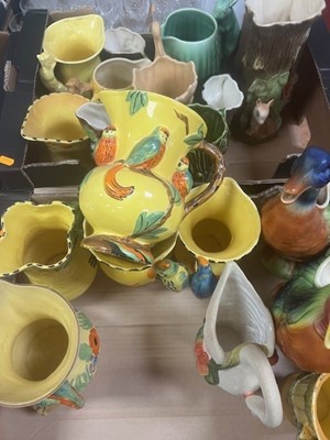 Lot 550 - Two boxes of various jugs, to include Wade,...