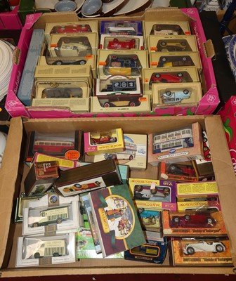 Lot 554 - Two boxes of various diecast toys to include...