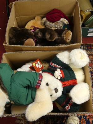 Lot 560 - Two boxes of Harrods Christmas teddy bears,...