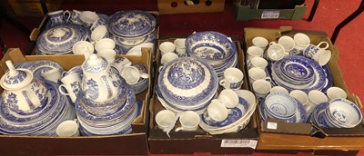 Lot 570 - Four boxes of blue & white wares mainly in...