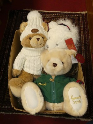 Lot 580 - A collection of Harrods Christmas teddy bears,...