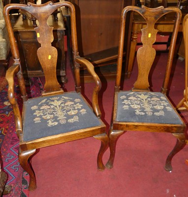 Lot 1364 - A set of six late 19th century provincial oak...