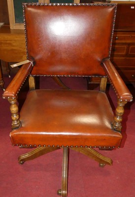 Lot 1375 - A contemporary joined oak tan leather...