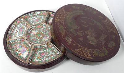 Lot 518 - A Chinese seven-section serving set, in...