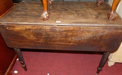 Lot 1403 - A 19th century mahogany pembroke table, the...