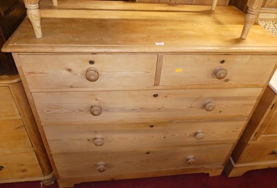 Lot 1413 - A Victorian pine square front chest of two...