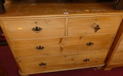 Lot 1415 - A Victorian pine round cornered chest of two...