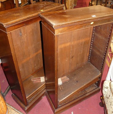 Lot 1419 - A pair of mahogany narrow freestanding open...