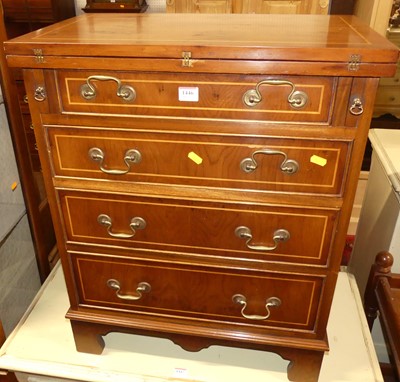 Lot 1446 - A contemporary yew wood bachelor's chest,...