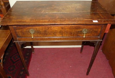 Lot 1460 - A 19th century oak single drawer side table,...