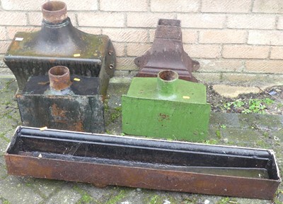 Lot 1474 - Four various cast iron rain hoppers, together...