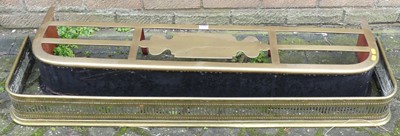 Lot 1476 - A late Victorian brass curb fender, together...