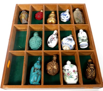 Lot 478 - A collection of oriental snuff bottles to...