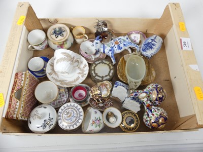 Lot 510 - Miniature ceramics to include a pair of 19th...