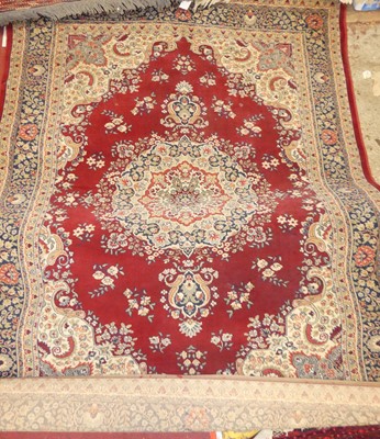 Lot 1164 - A Persian style machine woven red ground...