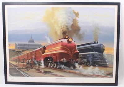 Lot 45 - Eric Bottomley Print of "Steamlined Pacifics...