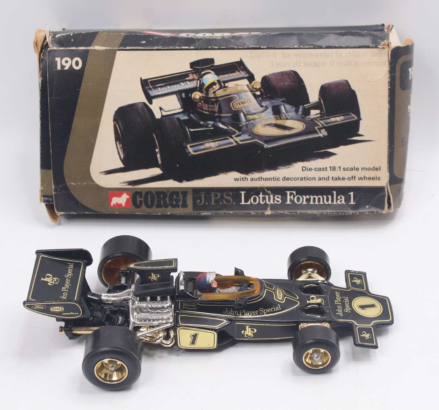 Lot 1582 - Corgi Toys 1/18 scale No. 190 JPS Lotus F1...