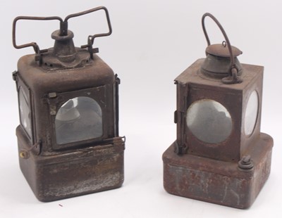 Lot 43 - Two railway hand lamps including an LNER lamp,...