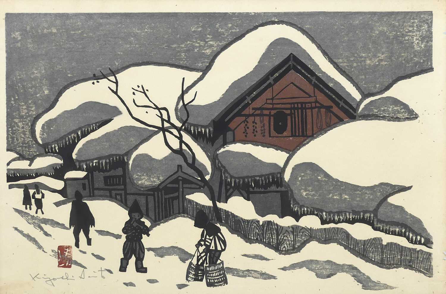 Lot 331 - Kiyoshi Saito (Japanese 1907-1997) - Winter in...