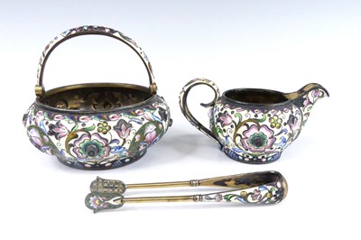 Lot An early 20th century Russian silver-gilt and...