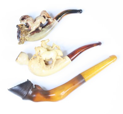 Lot 4 - A late 19th century meerschaum pipe, the bowl...