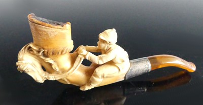 Lot 7 - A 19th century meerschaum pipe, the bowl...