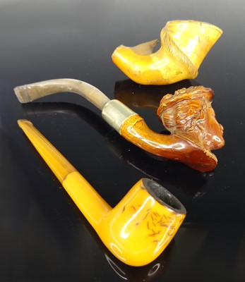 Lot 6 - A 19th century meerschaum pipe, the large bowl...