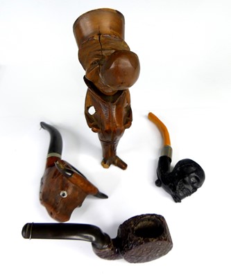 Lot 42 - A Victorian novelty black forest treen pipe...