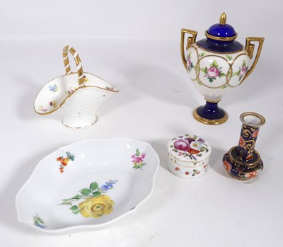 Lot 526 - A Meissen porcelain miniature dish, enamel...