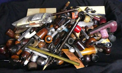 Lot 88 - A tray of various pipes and smoking...