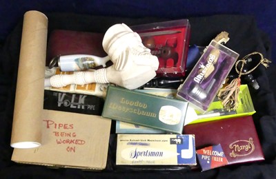 Lot 96 - A box of various pipe smoking paraphernalia to...