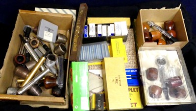 Lot 97 - A box of various pipe smoking paraphernalia to...