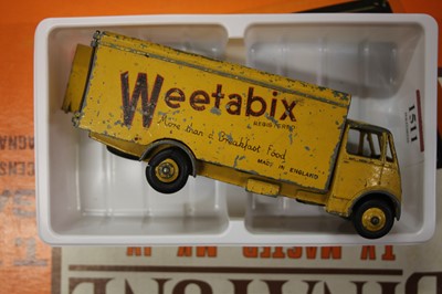 Lot 1511 - A Dinky Toys Weetabix guy van in playworn...