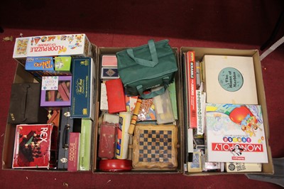 Lot 1521 - Three boxes of mixed board and parlour games...