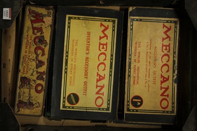 Lot 1533 - A collection of 1920s Meccano collectors' tins,...