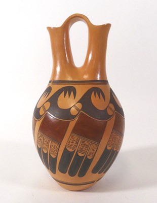 Lot 110 - A Sak Honsee pottery wedding vase, signed...