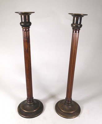 Lot 198 - A pair of table candlesticks, of large...