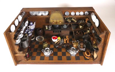 Lot 206 - A Victorian style doll's house kitchen diorama,...