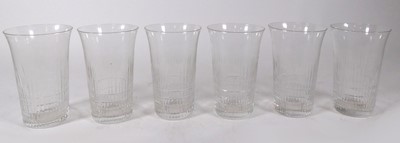 Lot 138 - A set of six lemonade glasses of fluted...