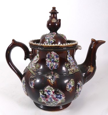 Lot 139 - A Victorian barge ware teapot and cover,...