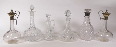 Lot 159 - Assorted glass decanters, to include a ship's...