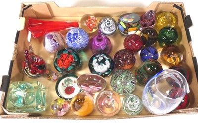 Lot 167 - A collection of modern glass paperweights,...