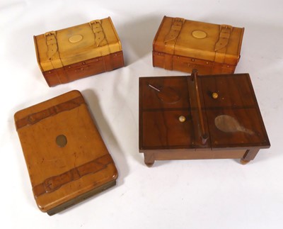 Lot 207 - A novelty walnut table cigarette box in the...