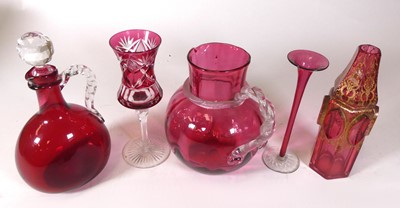 Lot 178 - Assorted cranberry and ruby glass, to include...