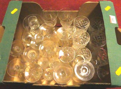 Lot 191 - A box of assorted glassware, to include six...