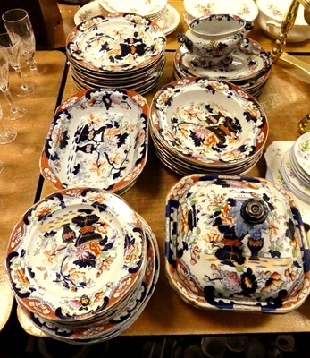 Lot 219 - A collection of ironstone Imari table ware, to...