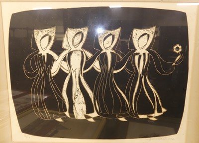 Lot 1012 - French school, four dancers, monochrome...