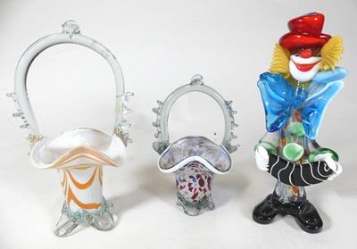 Lot 242 - A Murano glass clown, h.26cm; together with...