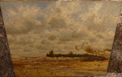 Lot 1038 - W Gray - Rubbish Heap near the Mines, oil on...