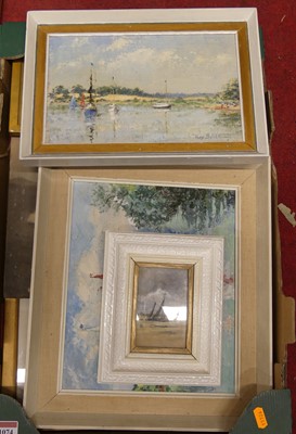 Lot 1074 - Assorted amateur oils, to include maritime...